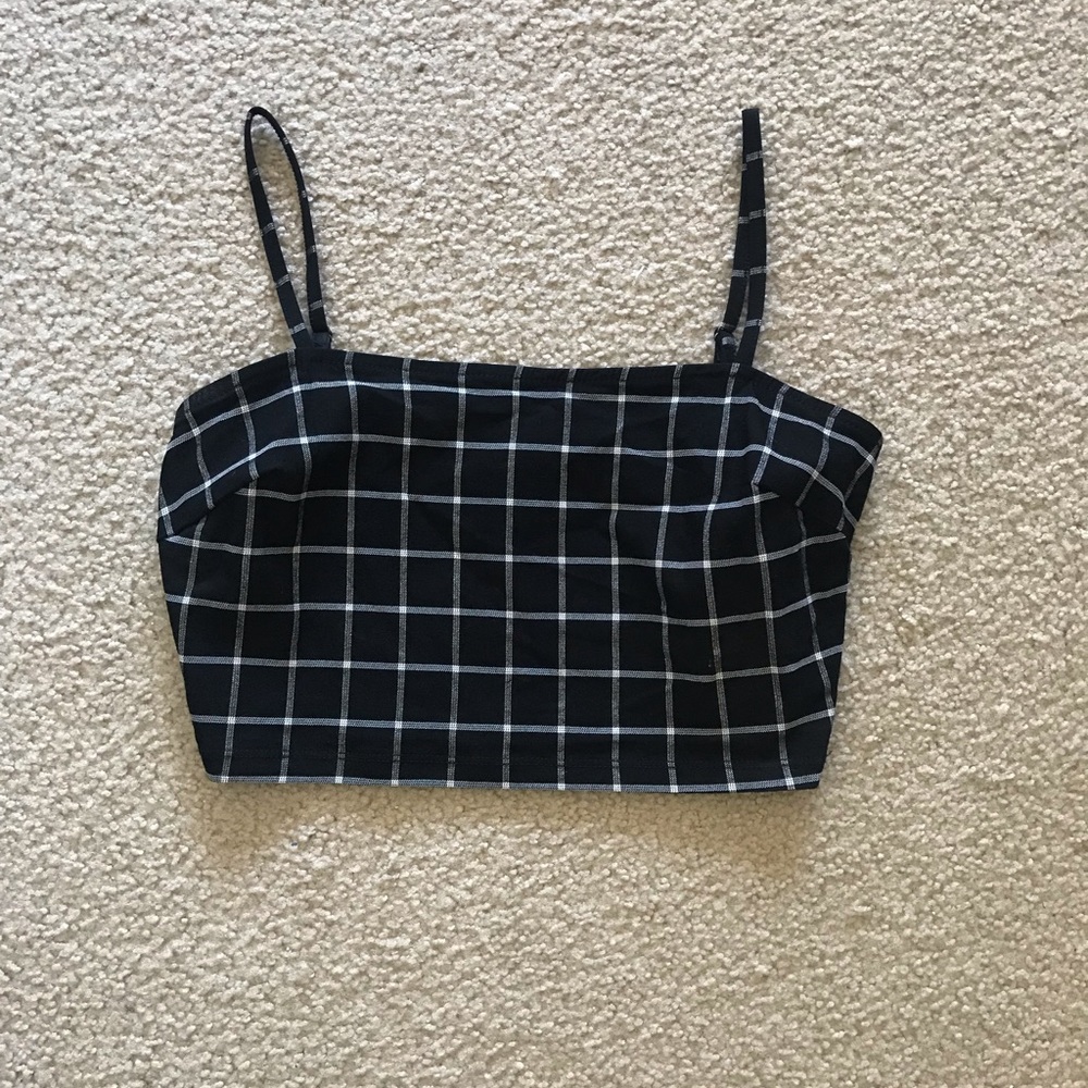 Cropped plaid tank